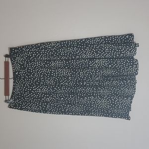 Talbots size 12 black and white polka dot midi skirt